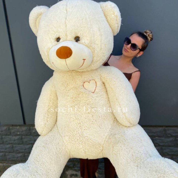 Белый плюшевый мишка большой в Якутске
