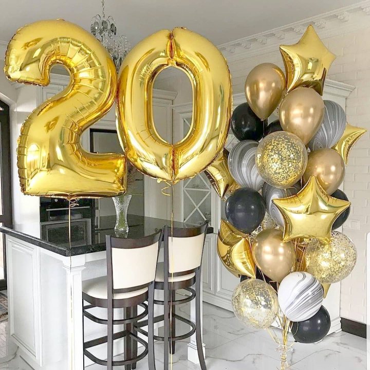 Фольгированный шар Золотая Цифра в Якутске