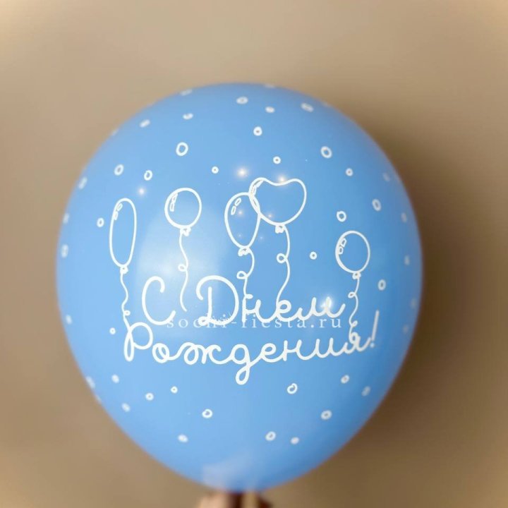 Гелиевый латексный шар С днем рождения! матовый в Якутске