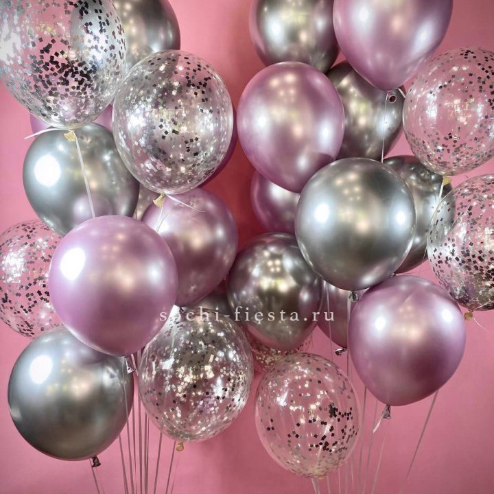 Фонтан шаров "Сильвер пинк" в Якутске