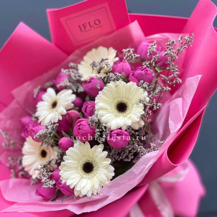 Букет гербер и мисти бабблс  в Якутске