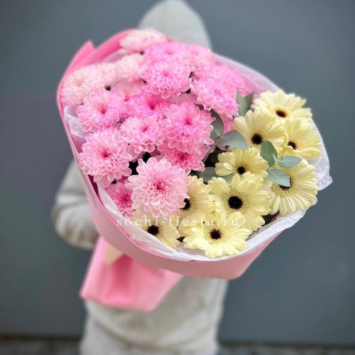 Дуо хризантем и гербер в Якутске