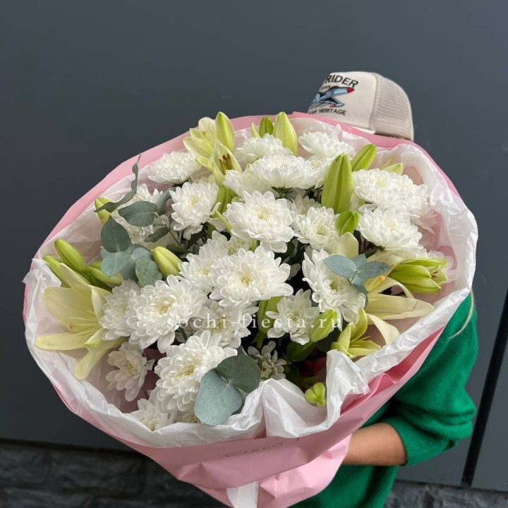  Букет  хризантемы и лилии в Якутске