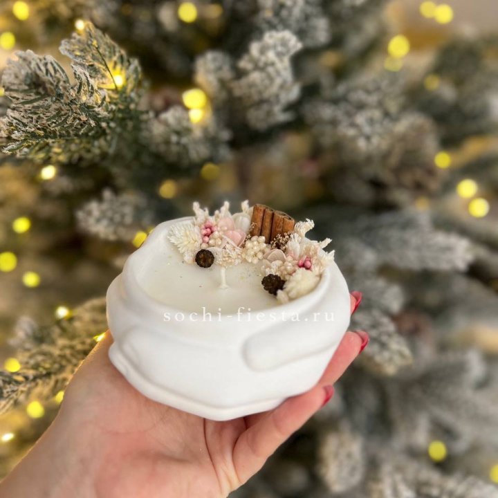 Свеча ароматическая в гипсе Руки с корицей в Якутске