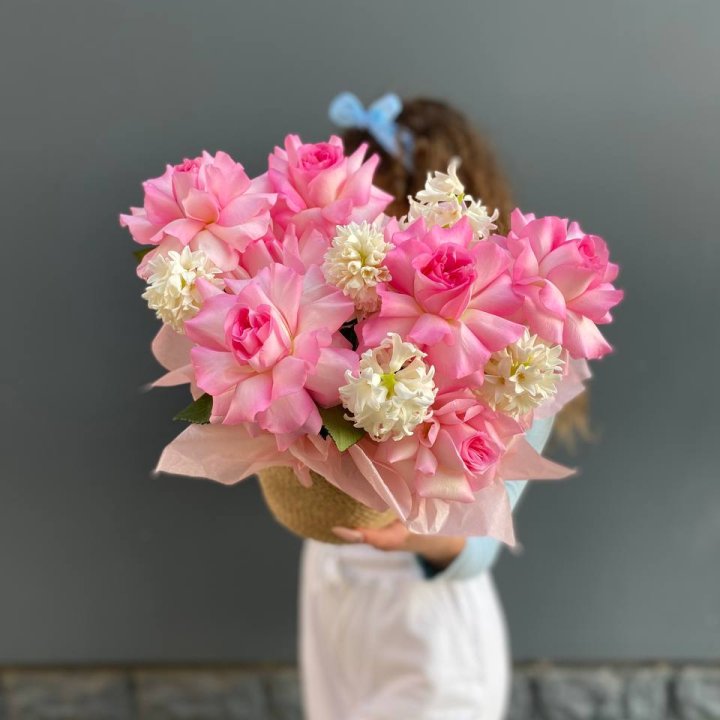 Дуо розы и гиацинты в Якутске