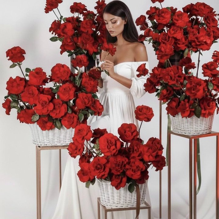 Сет из красных французских роз в Якутске