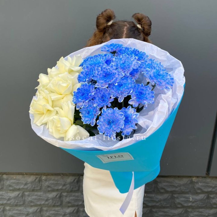 Дуо букет розы и хризантема в Якутске