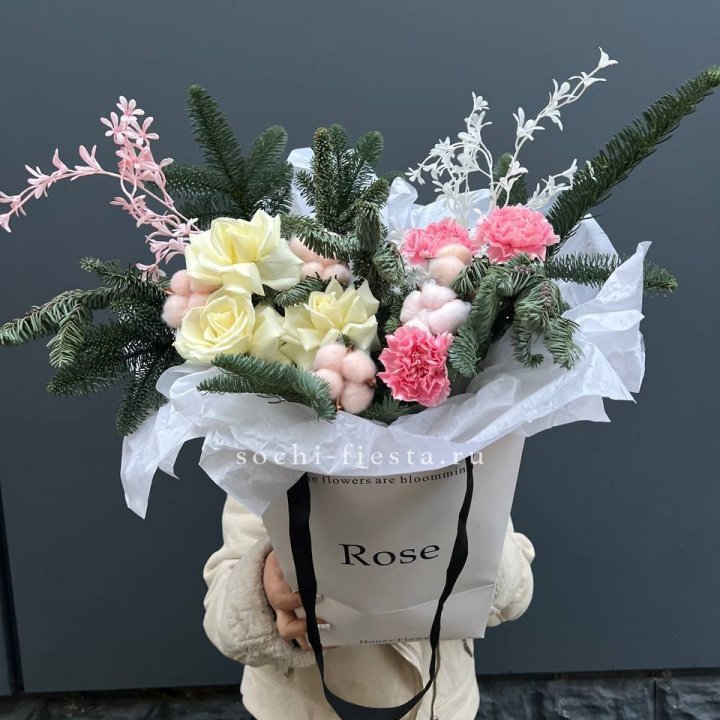 Цветочная сумка с нобилисом в Якутске