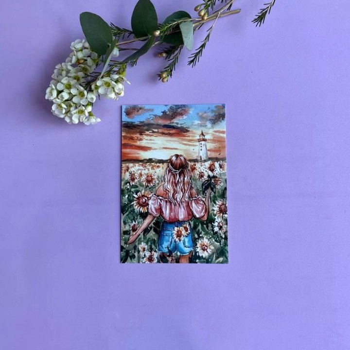 Открытка к букету "Подсолнух" в Якутске