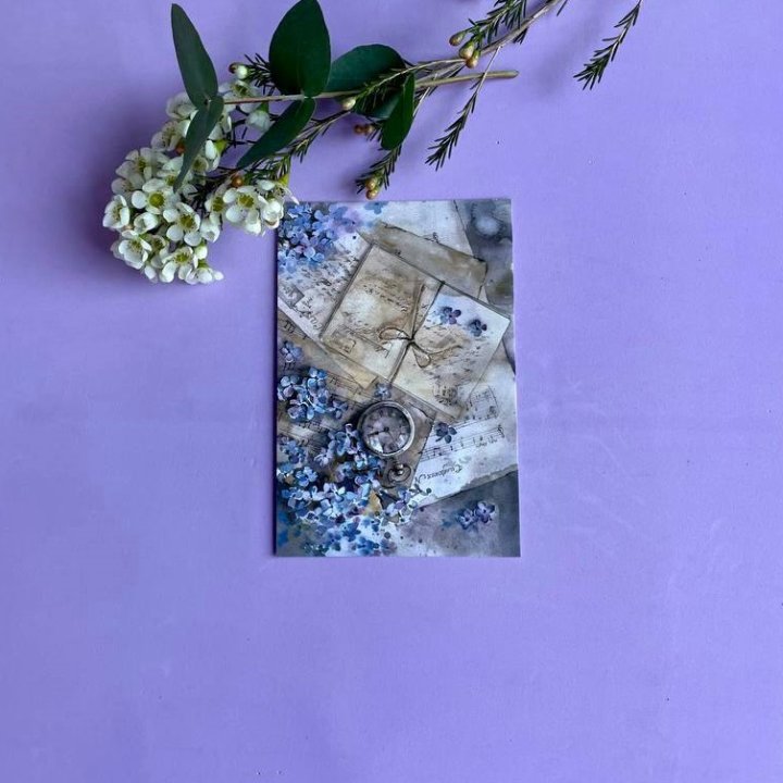 Открытка к букету "Время" в Якутске