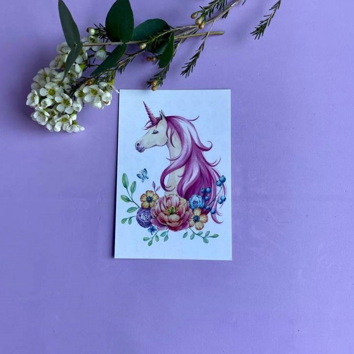 Открытка к букету "Единорог" в Якутске