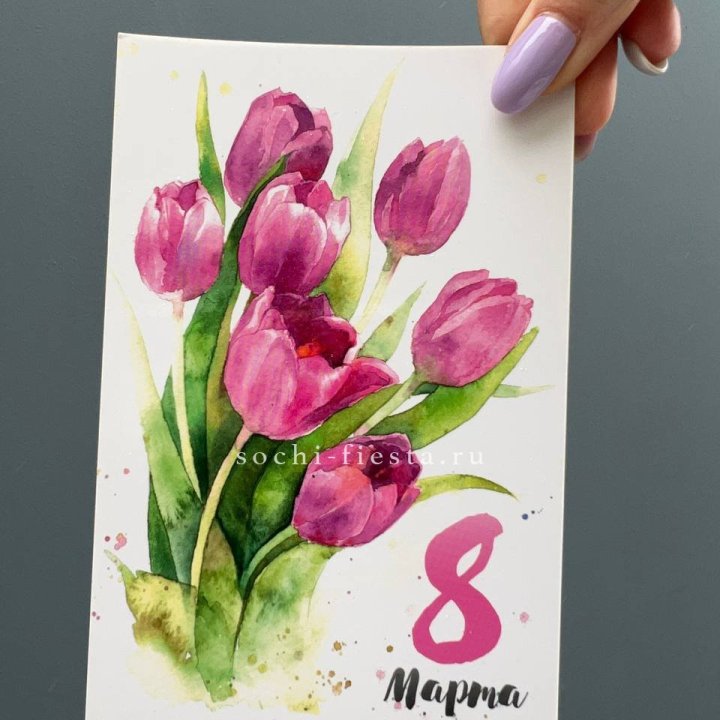 Открытка к букету "8 марта!" в Якутске