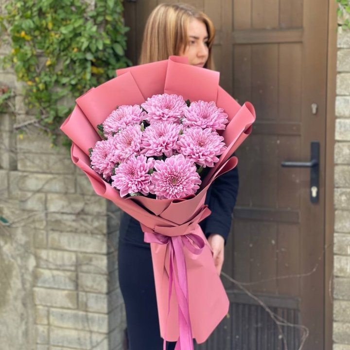 Букет хризантем розовый в Якутске