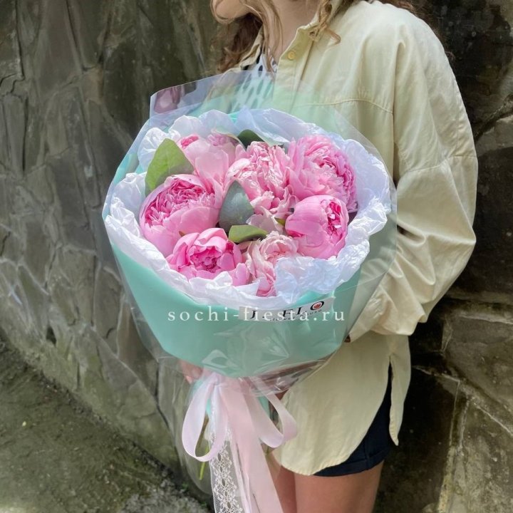 7 зефирных пионов в фоамиране в Якутске