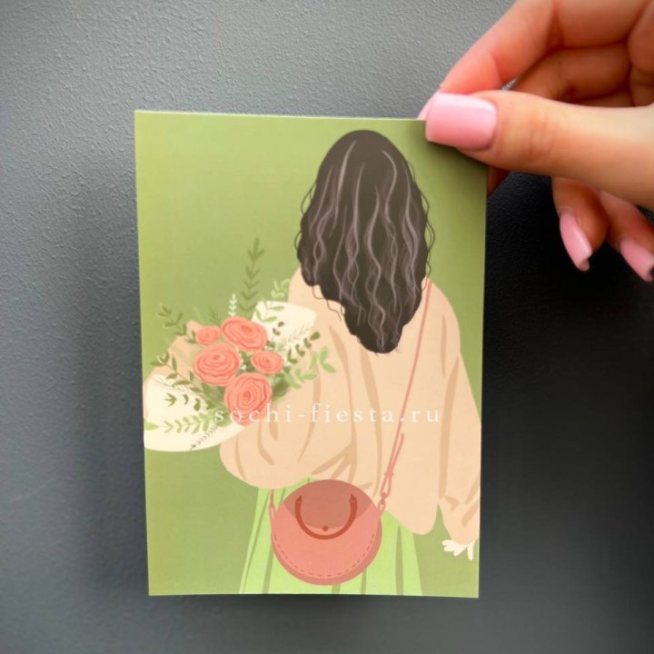 Открытка к букету "Потрясающая девушка" в Якутске