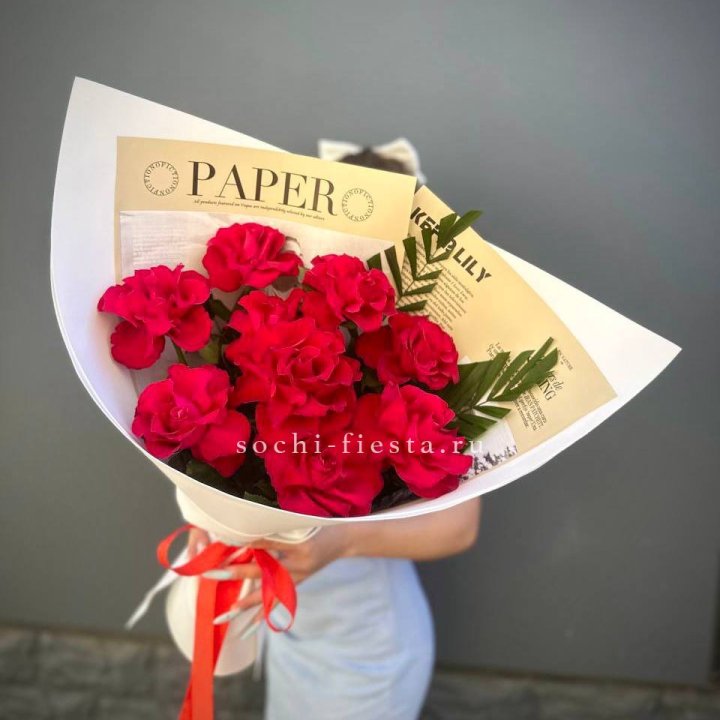9 Красных французских роз Чико в Якутске