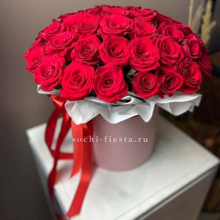 Красные розы 51шт  в коробке в Якутске