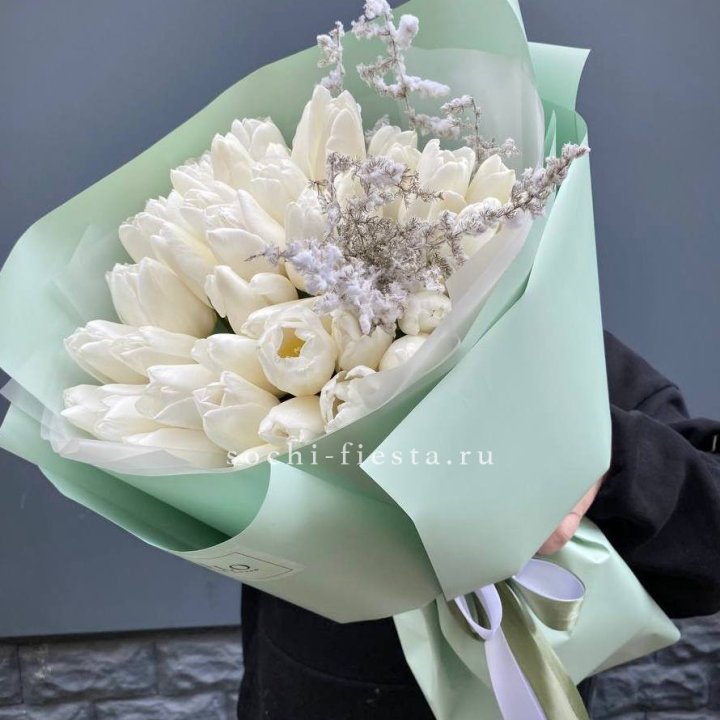 Букет белых тюльпанов "Бьянко" в Якутске